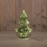Boompje glas led 15.5x9.5cm m.groen