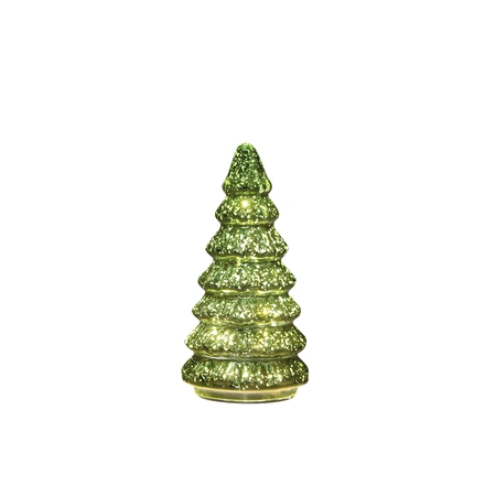 Boompje glas led 18.5x9.5cm m.groen - afbeelding 1