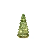 Boompje glas led 18.5x9.5cm m.groen