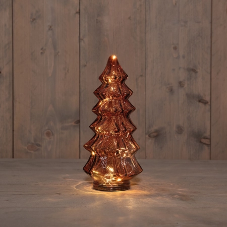 Boompje glas led 26x13.5cm bordeaux - afbeelding 2