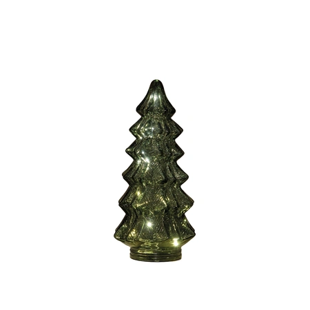 Boompje glas led 26x13.5cm groen - afbeelding 1