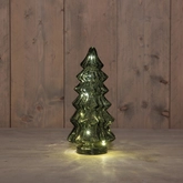 Boompje glas led 26x13.5cm groen - afbeelding 2