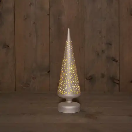 Boompje glas sterren 30cm champagne