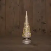 Boompje glas sterren 30cm champagne