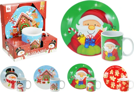 Bord En Beker Set Aardewerk (1 set, div. soorten) - afbeelding 1