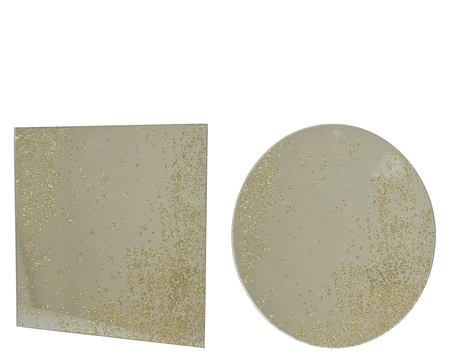 Bord glas d20h0.4cm goud a2 - afbeelding 1