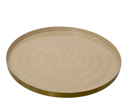 Bord ijzer d35h2cm ivoor - afbeelding 1