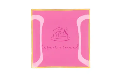 Bord Square Life Is Sweet 18X18X2cm