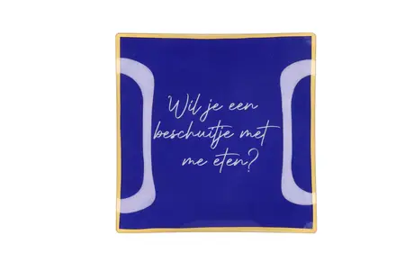 Bord Square Wil Je Een Beschuitje 18X18X2cm