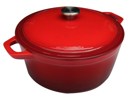 Braadpan ø24cm rood gietijzer 4.5Ltr