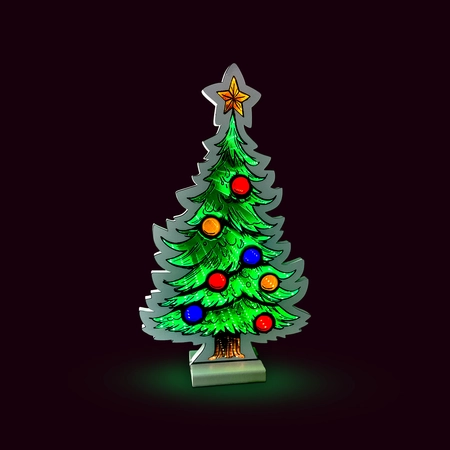Brightside Infinity light Day&Night Kerstboom deco B 38 x H 66 cm - afbeelding 1
