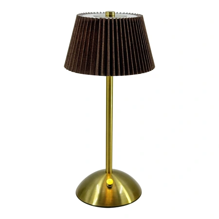 Brightside Tafellamp bruin/goud oplaadbaar - D 15 x H 30 cm