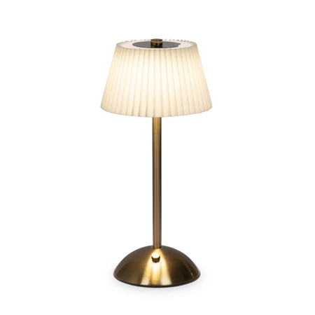 Brightside Tafellamp crème/goud oplaadbaar - Ø 15 x H 30 cm