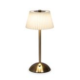Brightside Tafellamp crème/goud oplaadbaar - Ø 15 x H 30 cm