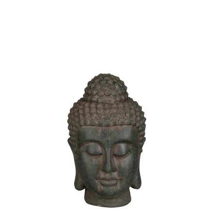 Buddha hoofd d.grijs - l15xb17xh25cm