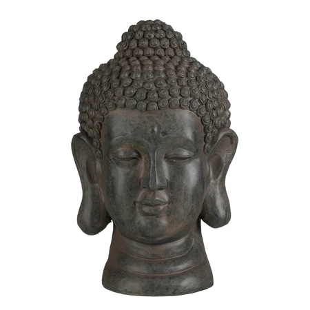 Buddha hoofd d.grijs - l30xb30xh49cm
