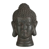 Buddha hoofd d.grijs - l30xb30xh49cm