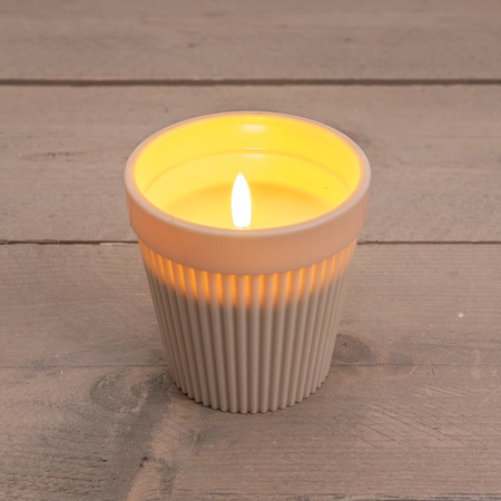 Buitenkaars in pot 3D LED zand