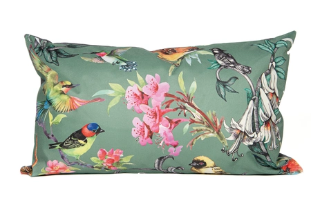 Buitenkussen vogels 50x30cm groen