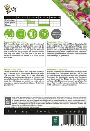 Buzzy® Antirrhinum, Leeuwenbekje Cherry Twist - afbeelding 2