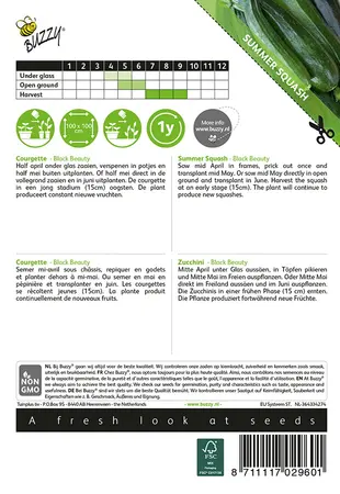 Buzzy® Courgette Black Beauty - Verte De Milan - afbeelding 2