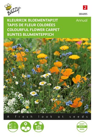 Buzzy® Kleurrijk bloementapijt Annual - afbeelding 1