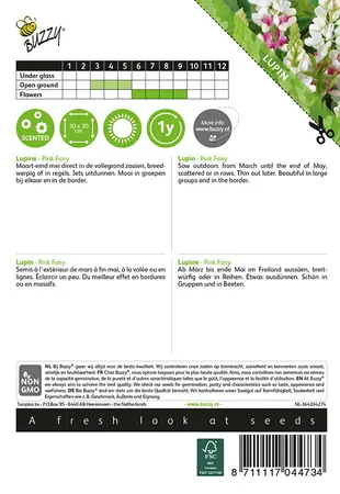 Buzzy® Lupinus, Lupine Pink Fairy - afbeelding 2