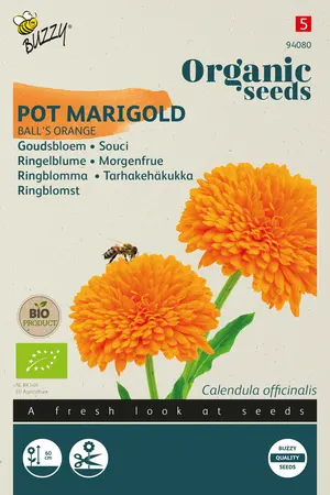 Buzzy® Organic Calendula, Goudsbloem Ball's Orange  (BIO) - afbeelding 1