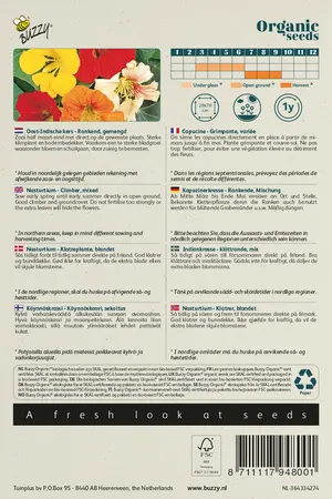 Buzzy® Organic Tropaeolum, Oost-Indische kers enkelbl (BIO) - afbeelding 2