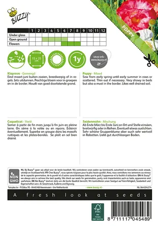 Buzzy® Papaver, Klaproos gemengd - afbeelding 2