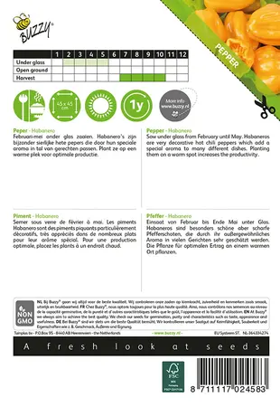 Buzzy® Peper Habanero oranje - afbeelding 2