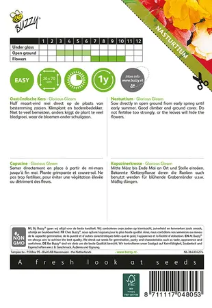 Buzzy® Tropaeolum, Oost-Indische kers Glorious Gleam - afbeelding 2