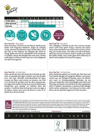 Buzzy® Xotica Hon Tsai Tai Choy Sum Purple - afbeelding 2