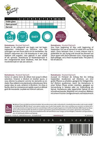 Buzzy® Xotica Komatsuna, Mustard Spinach - afbeelding 2
