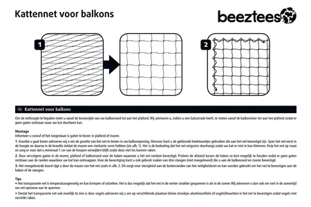 BZ KATTENNET V BALKON TRANSP 8X3M - afbeelding 3