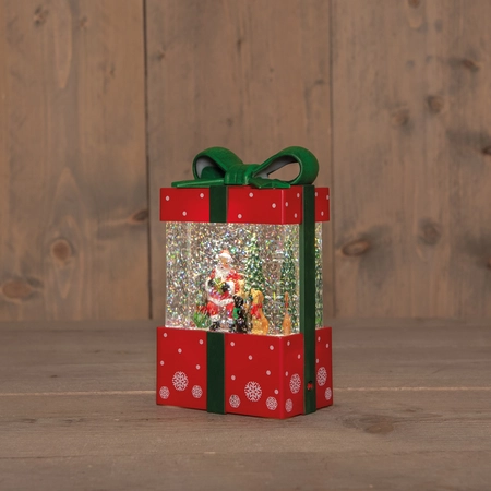 Cadeau glitterwater led 19x11cm rd - afbeelding 2