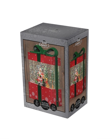 Cadeau glitterwater led 19x11cm rd - afbeelding 1