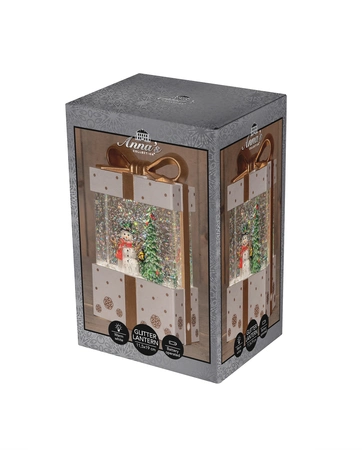 Cadeau glitterwater led 19x11cm wit - afbeelding 1