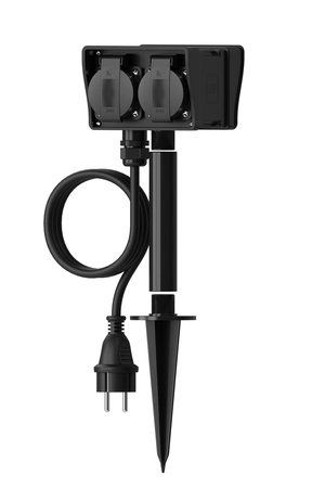 Calex Tuincontactdoos 2-voudig met grondpen en timer, incl. 1,4 m kabel/stekker - afbeelding 2