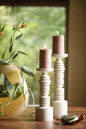 Light & Living Candle holder Ø11x40 cm BOLA sand - afbeelding 3