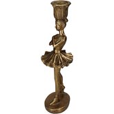 Candle Stick Ballerina Polyresin Gold 9x8x28cm - afbeelding 3