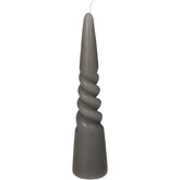 Candle Twisted Cone Wax Grey 5.5x5.5x25cm