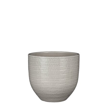 Carrie pot rond l.grijs glaze - h18xd20cm