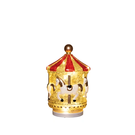 Carrousel led glas 20.5x13cm multi