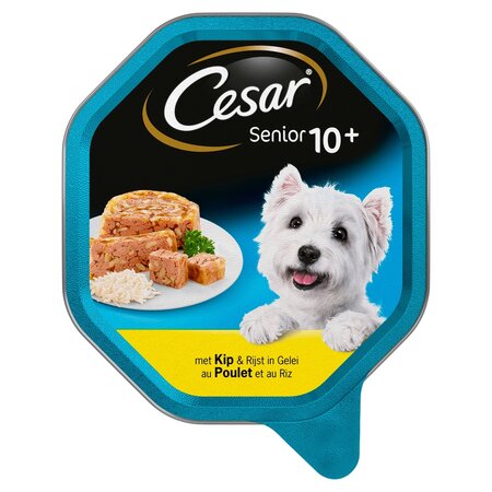 Cesar Senior alu kuipje in gelei kip&rijst 150gr