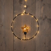 Cirkel met sterlampje 30led zwart