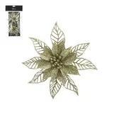 Clip poinsettia l.groen 2 stuks - h2xd16cm