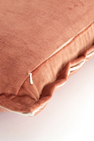 Light & Living Cushion 45x45 cm BAXLEY velvet old pink+linen natural - afbeelding 3