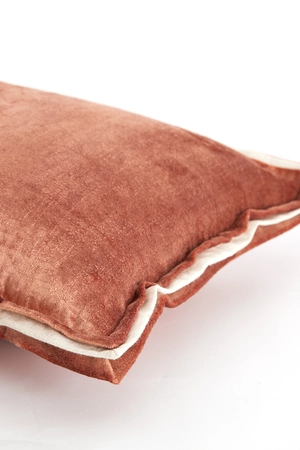 Light & Living Cushion 60x30 cm BAXLEY velvet old pink+linen natural - afbeelding 2