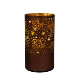Cylinder glas led 12x9cm choco